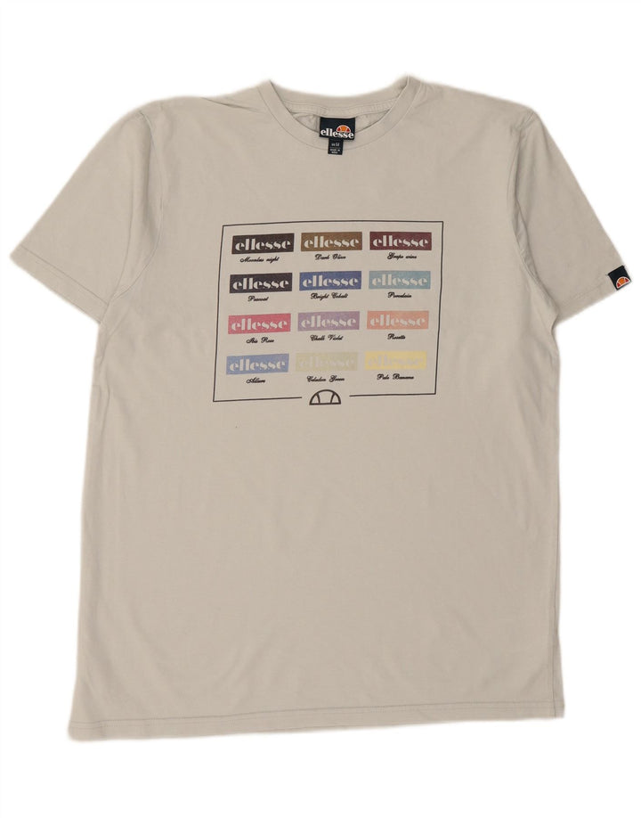 ELLESSE Herren-T-Shirt mit Grafik, mittelgraue Baumwolle