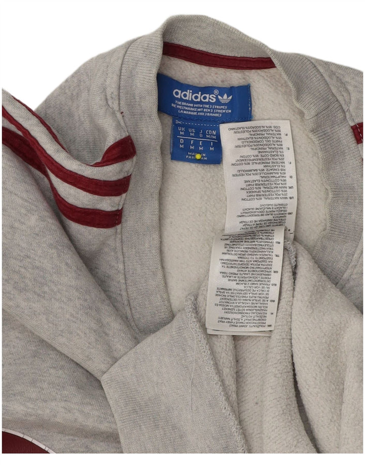 Adidas Herren Grafik-Sweatshirt-Pullover aus mittelgrauer Baumwolle