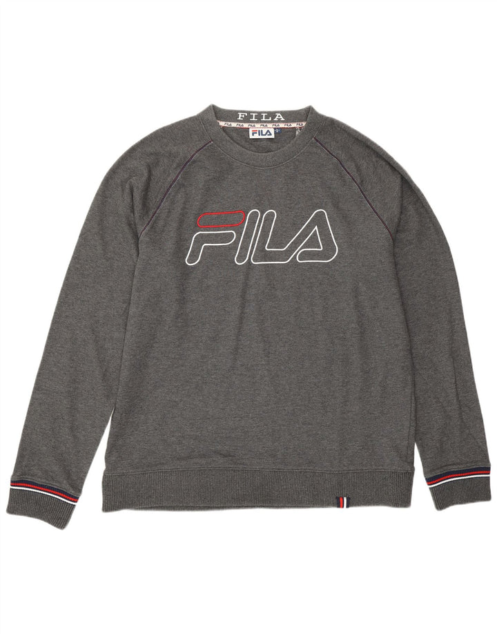 Fila Herren Grafik-Sweatshirt-Pullover, große graue Baumwolle