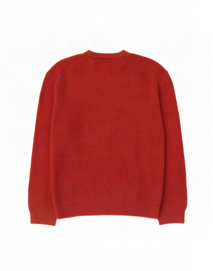 Marks & Spencer Herren-Pullover mit Rundhalsausschnitt, 2XL, Rot, Polyamid