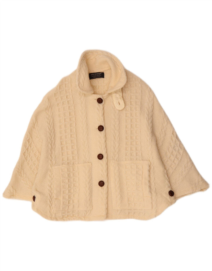 JOHN BRANIGAN Damen Poncho-Pullover, Einheitsgröße, gebrochenes Weiß