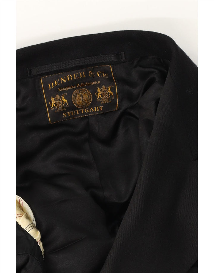 Vintage Damen Blazer Jacke UK 14 Medium Schwarz