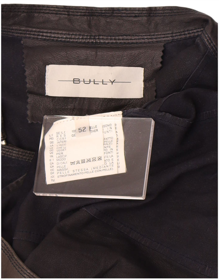 Vintage Herren Leder Racer Jacke UK 38 Mittelschwarzes Leder