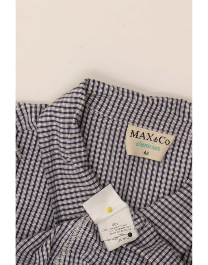 Max & Co. Damen-Hemd IT 46, groß, marineblau, kariert, Baumwolle
