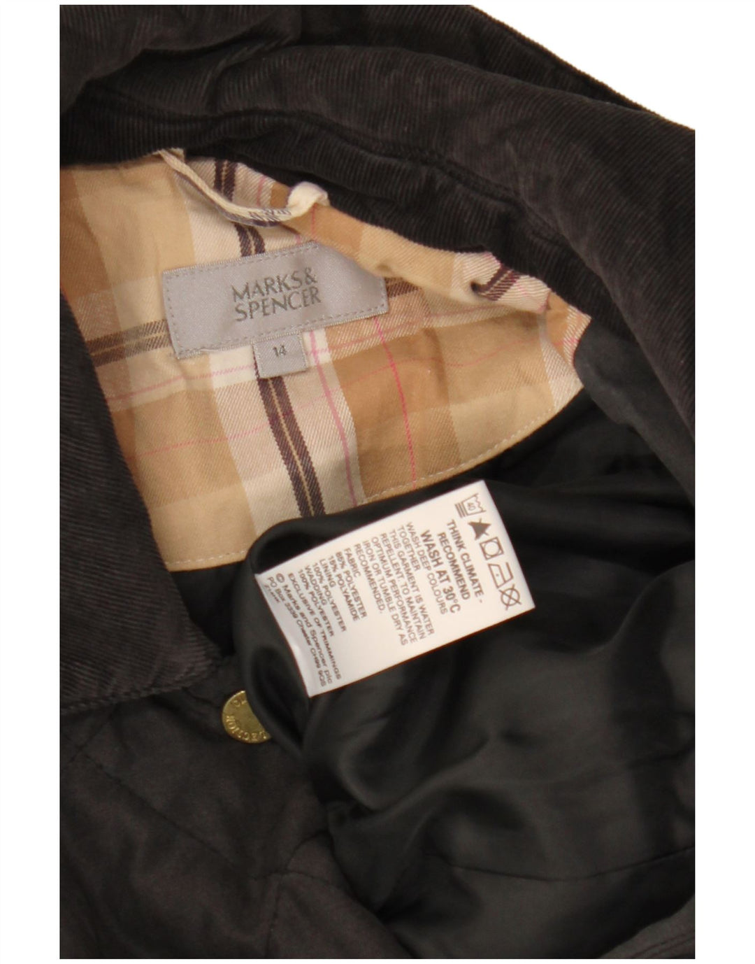 Marks & Spencer Damen Steppjacke UK 14 Large Schwarz Polyester