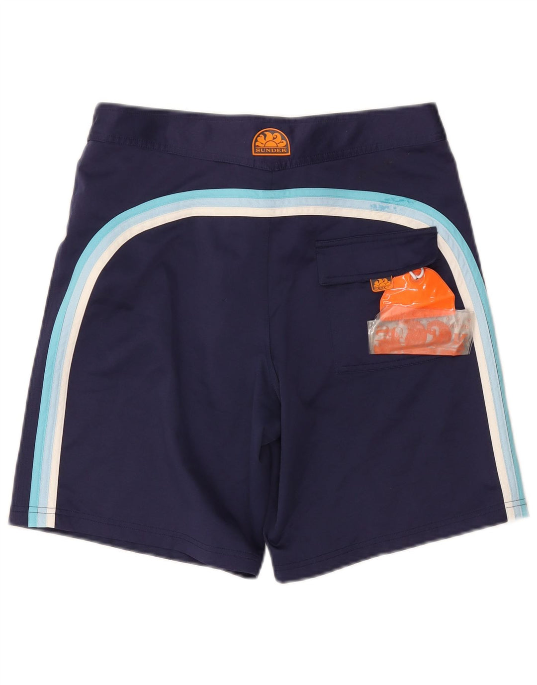 Sundek Herren-Badeshorts mit normaler Passform und Grafik, Größe M, W30, L8, Blau