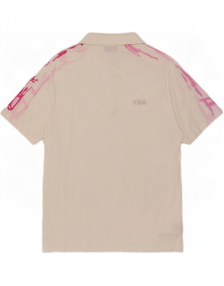 Fila Herren-Poloshirt mit Grafik, IT 52, große weiße Baumwolle