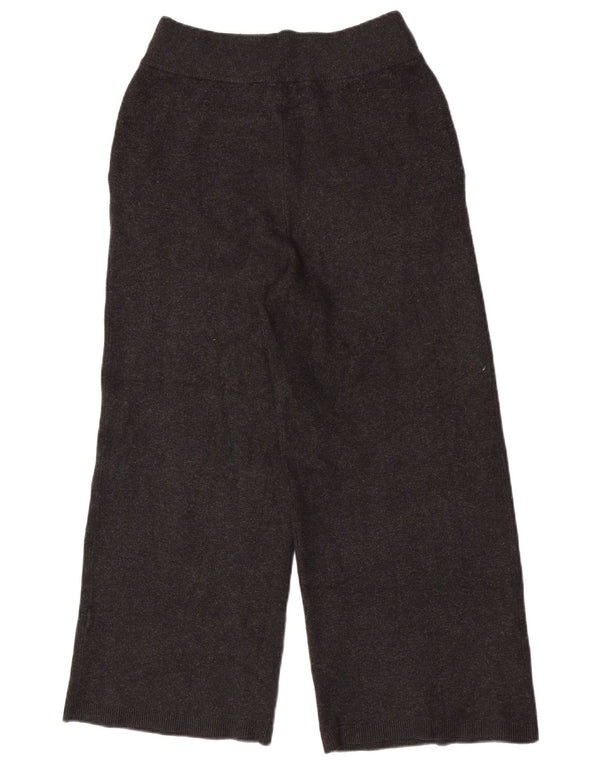 Massimo Dutti Damen Strick-Trainingshose mit weitem Bein, UK 4 XS, Schwarz