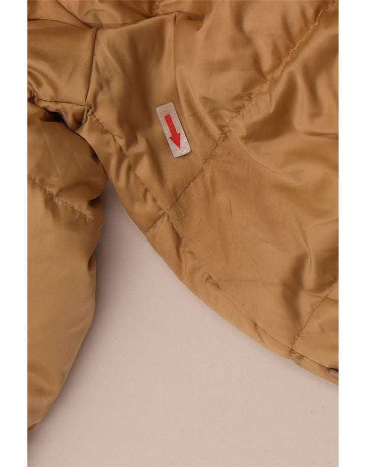 Geox Damen Wattierte Jacke mit Kapuze UK 10 Small Beige Polyamid