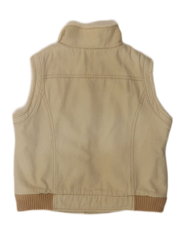 CREW CLOTHING Damen Sherpa Gilet UK 16 Large Beige Baumwolle