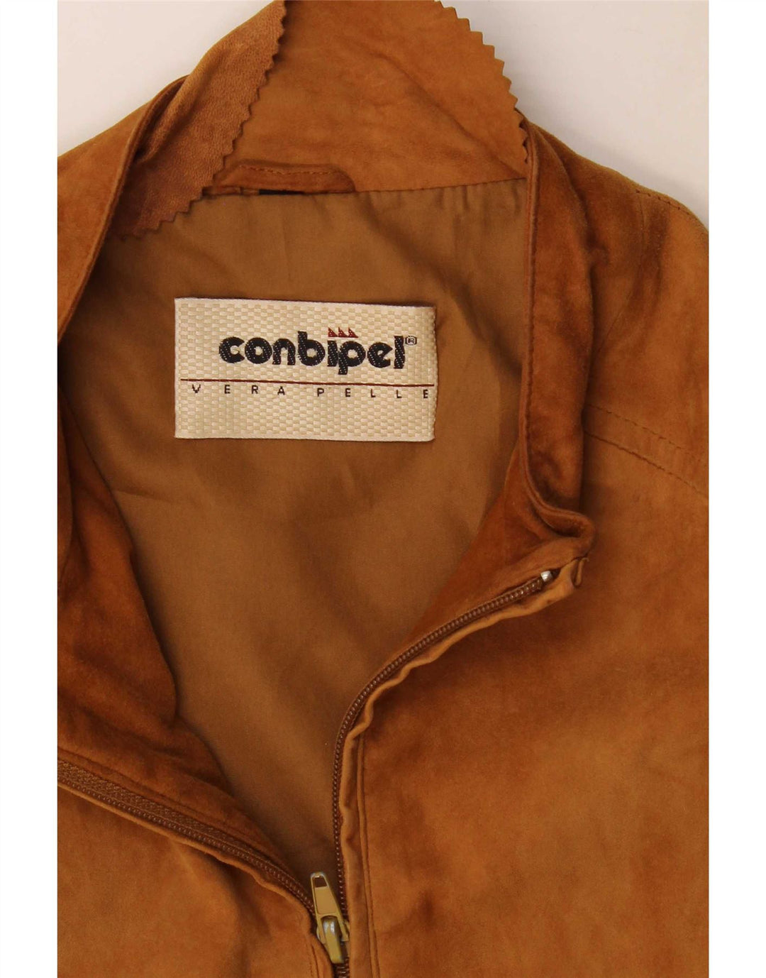 Conbipel Damen Bomber-Wildlederjacke UK 10 Small Beige Leder