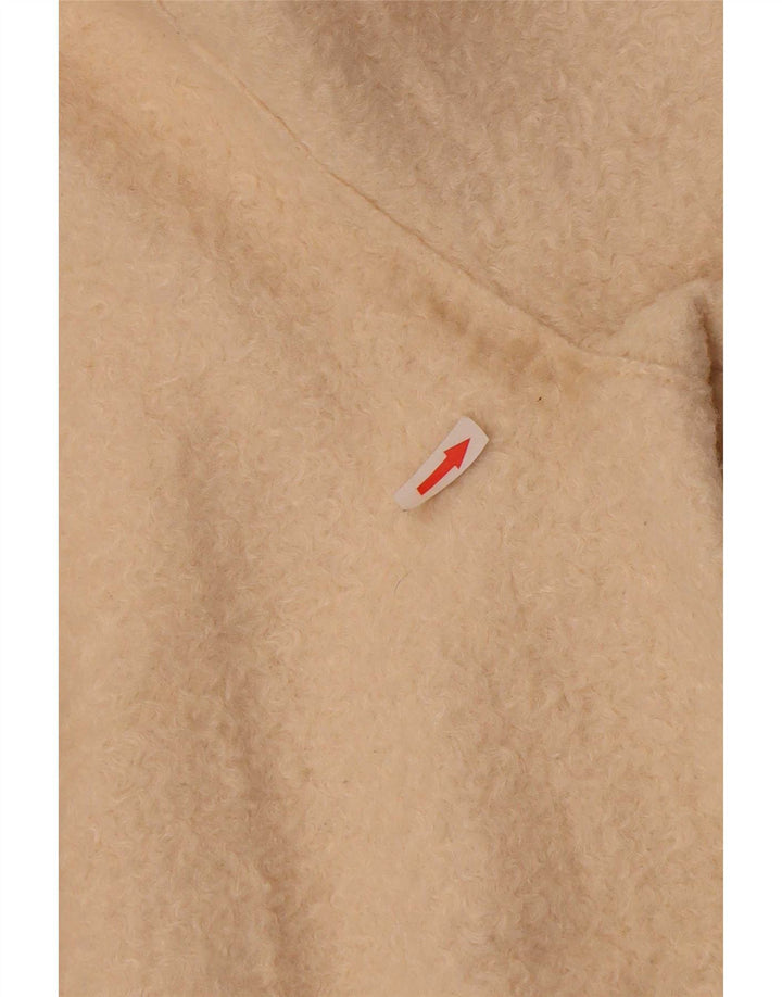 Zara Damen Übergroßer Fleecemantel UK 14 Mittelbeige Polyester