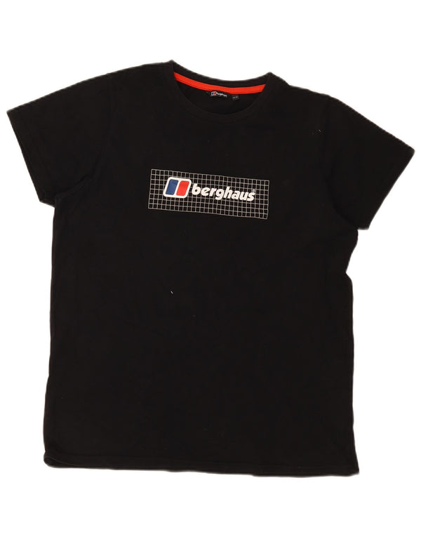 Berghaus Grafik-T-Shirt für Jungen, 14–15 Jahre, schwarze Baumwolle