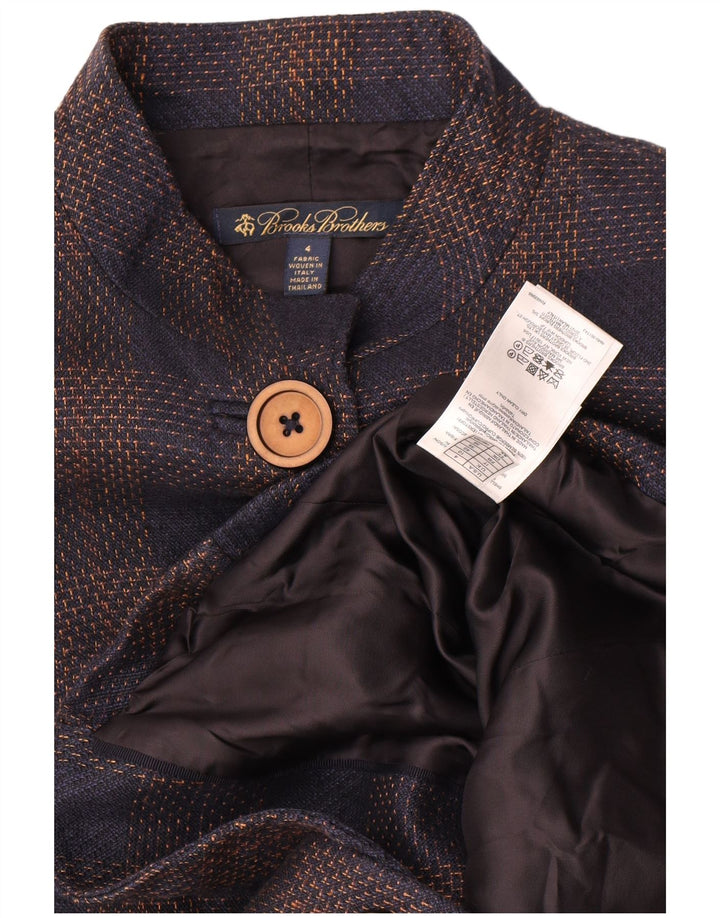 Brooks Brothers Damen Crop Blazer Jacke US 4 Small Marineblau kariert