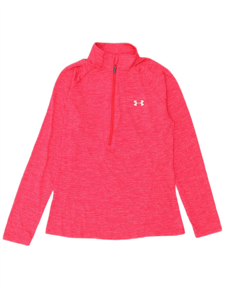 UNDER ARMOUR Damen Heat Gear Pullover-Trainingsanzugoberteil, UK 12, Mittelrosa