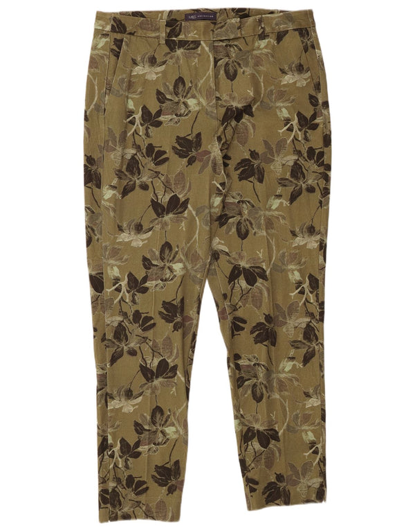 Marks & Spencer Damen Chinohose UK 16 Large W34 L29 Grün geblümt