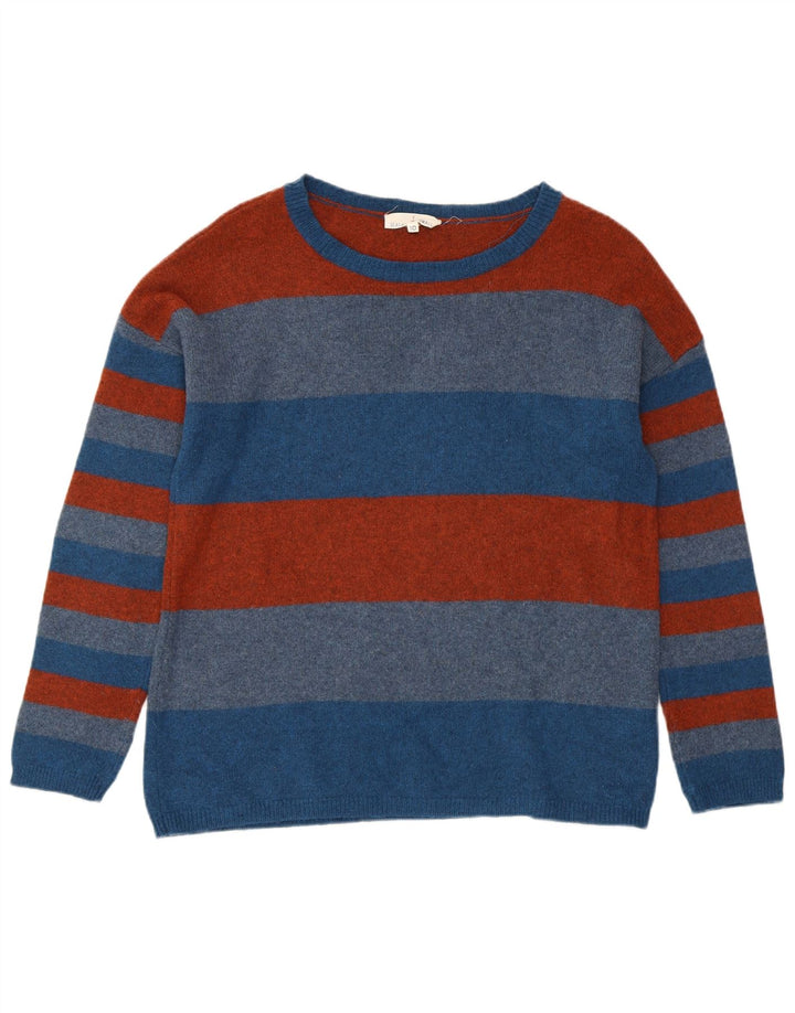 SEASALT CORNWALL Damen-Pullover mit U-Boot-Ausschnitt, Gr. 10, klein, blau gestreift