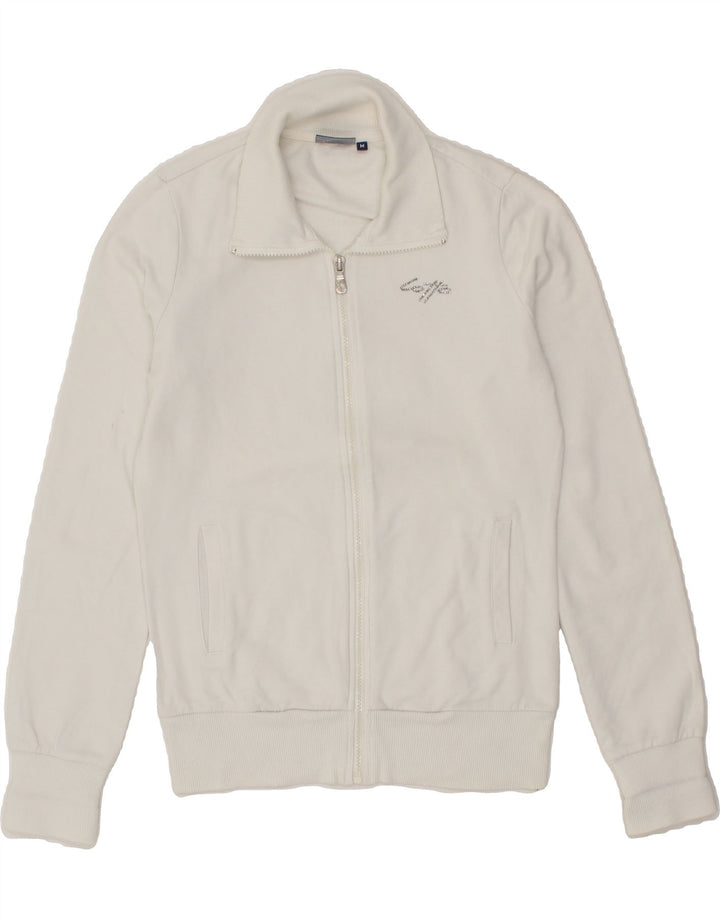 LOTTO Womens Tracksuit Top Jacket UK 12 Medium White Cotton Vintage Lotto and Second-Hand Lotto from Messina Hembry 