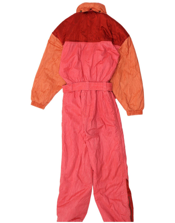 Luhta Womens Loose Fit Hooded Ski Jumpsuit UK 10 Small Pink Colourblock