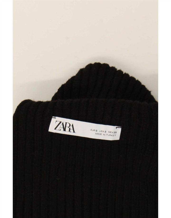 Zara Damen-Pullover, übergroß, bauchfrei, Rollkragenpullover, Gr. 10, Größe S, Schwarz