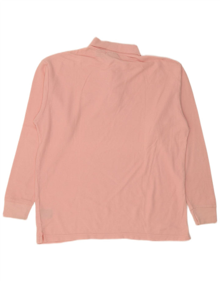 FILA Mens Long Sleeve Polo Shirt Large Pink Cotton