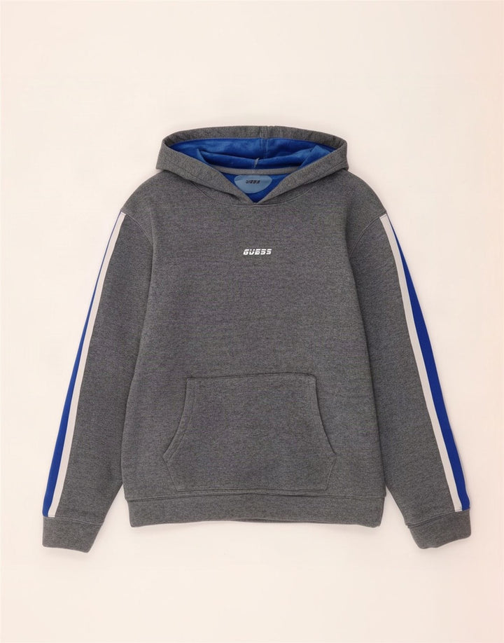 Guess Herren-Kapuzenpullover aus mittelgrauem Colourblock-Polyester