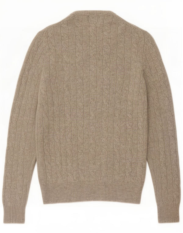Polo Ralph Lauren Damen-Pullover mit Rundhalsausschnitt, UK 12, mittelgraue Wolle