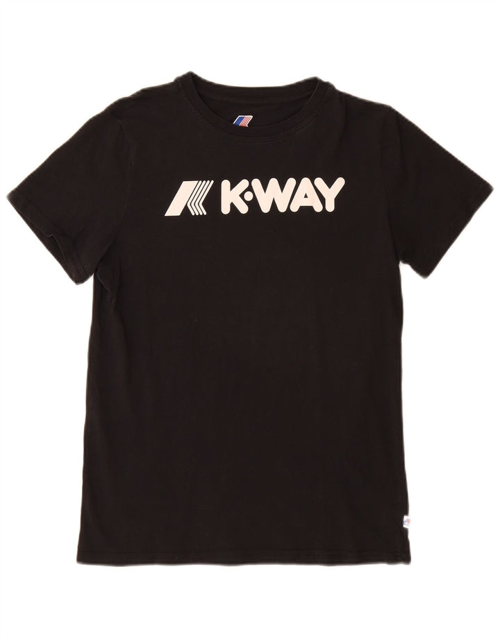 K-Way Herren-T-Shirt mit Grafik, Größe S, Schwarz