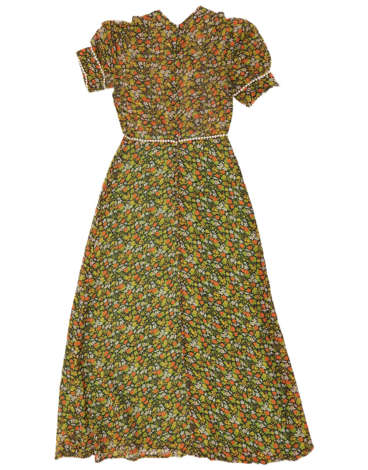 Radley Damen Maxikleid EU 38 Mittelgrün geblümt