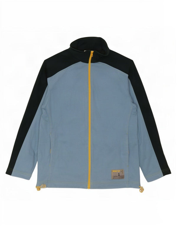 Arena Jungen-Trainingsanzug-Top-Jacke, 11–12 Jahre, blaue Farbblock-Baumwolle