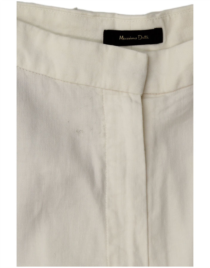 MASSIMO DUTTI Damen Tapered Chino Hose EU 40 Medium W30 L27 Weiß