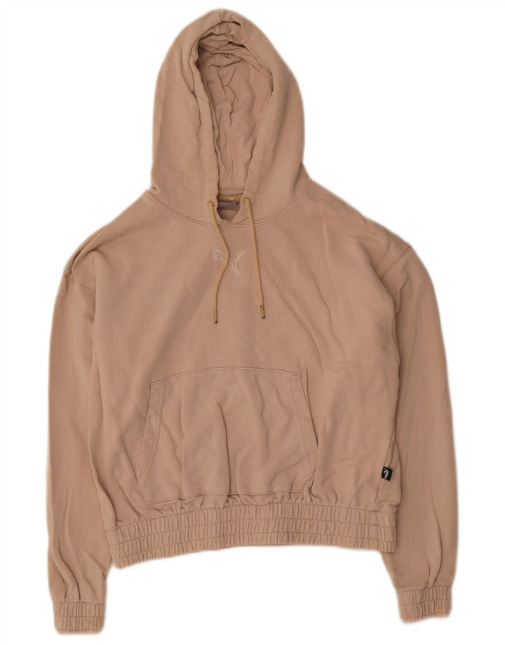 Puma Damen Crop Oversized Hoodie Pullover UK 10 Small Beige