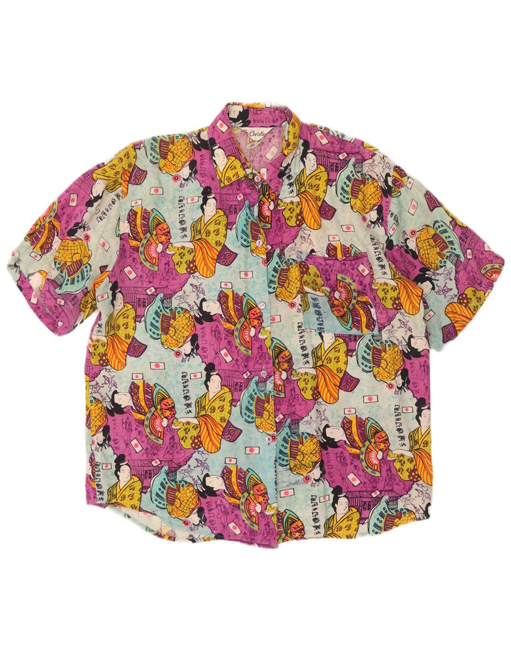 Christian Womens Graphic Short Sleeve Shirt UK 14 Large Mehrfarbig