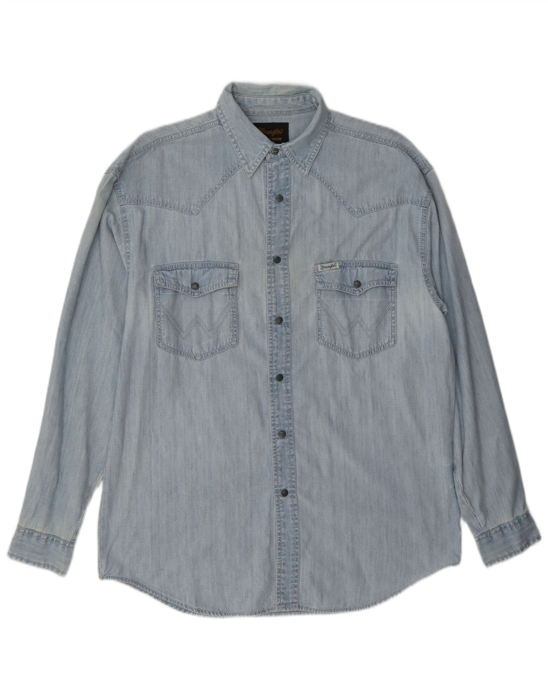 Wrangler Herren-Jeanshemd aus mittelblauer Baumwolle