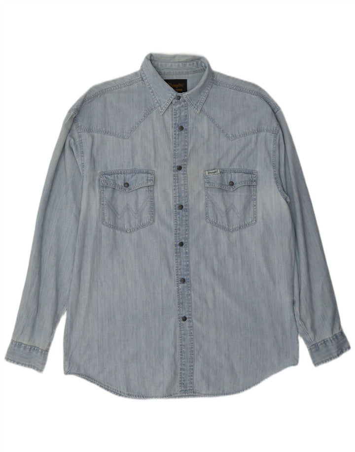 Wrangler Herren-Jeanshemd aus mittelblauer Baumwolle