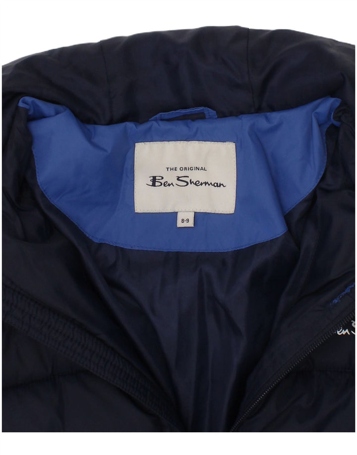 Wattierte Jacke für Jungen von Ben Sherman, 8–9 Jahre, marineblaues Colourblock-Polyamid