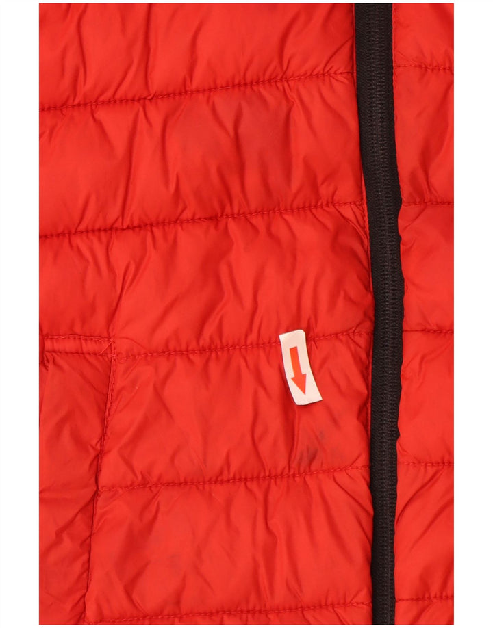 Benetton Wattierte Jungenjacke mit Kapuze, 10–11 Jahre, rotes Polyamid