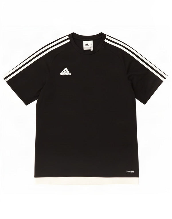 Adidas Herren Climalite T-Shirt Top Large Schwarz Colourblock Polyester