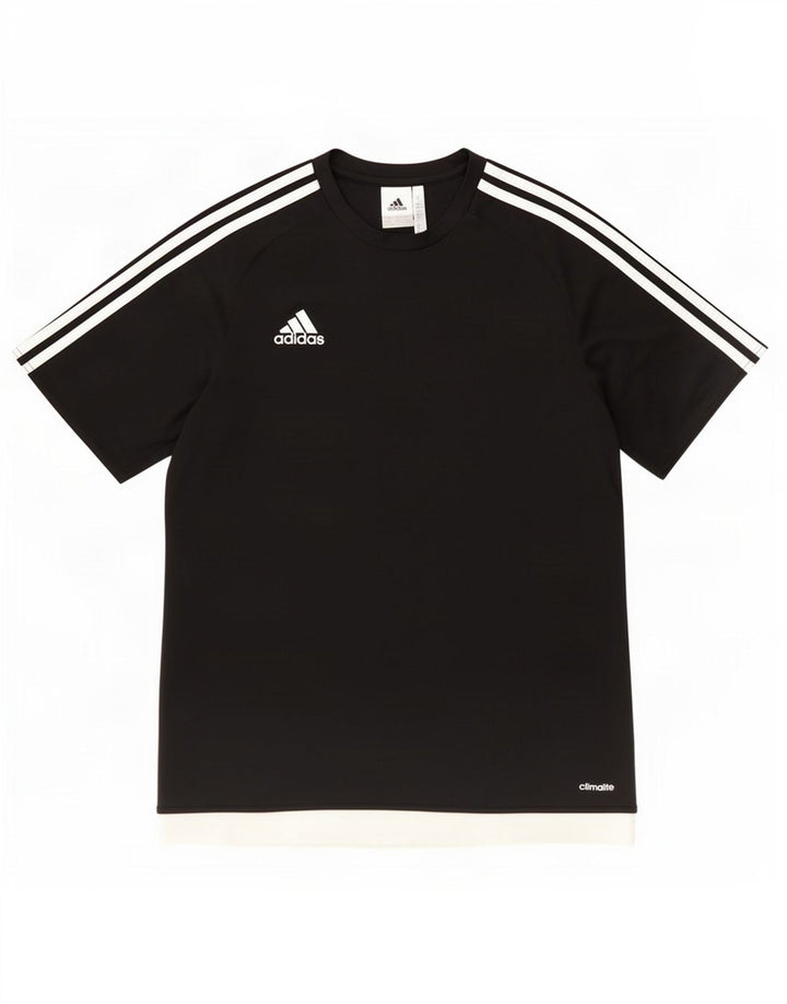 Adidas Herren Climalite T-Shirt Top Large Schwarz Colourblock Polyester