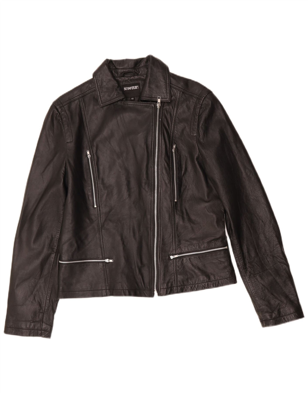 Scooter Damen Leder Bikerjacke IT 42 Medium Schwarz