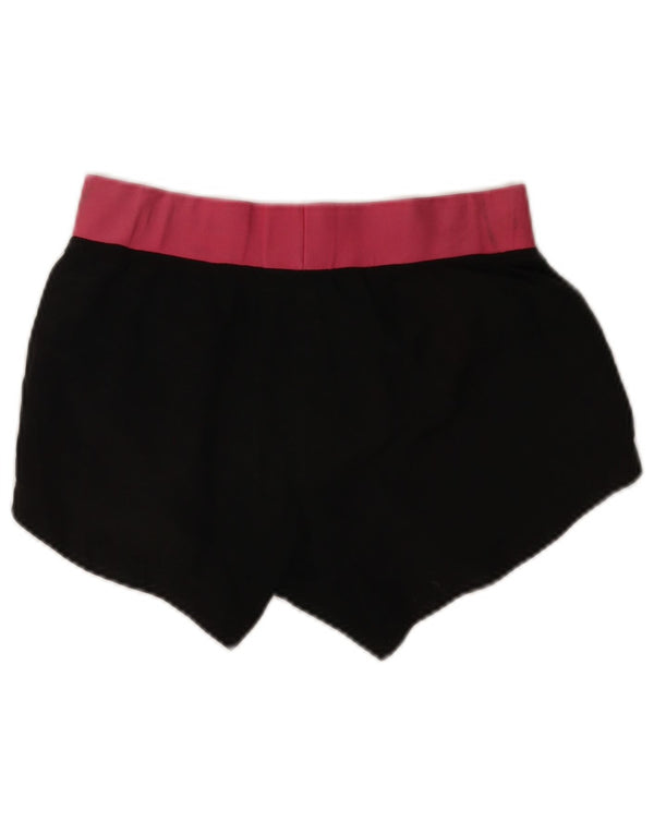 Nike Damen Dri Fit Sport Shorts UK 8 Small Schwarzes Colourblock-Polyester
