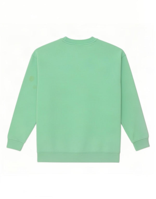 Adidas Womens Graphic Oversized Sweatshirt Pullover UK 8 Small Grüne Baumwolle