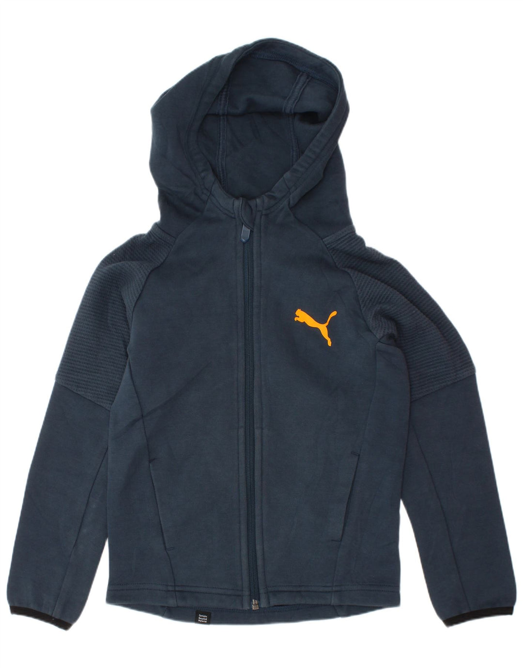 PUMA Jungen-Kapuzenpullover mit Reißverschluss, 5–6 Jahre, marineblaue Baumwolle