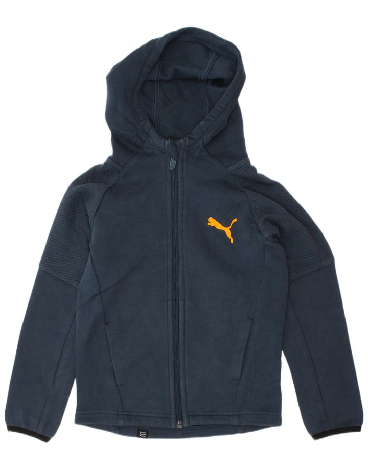 PUMA Jungen-Kapuzenpullover mit Reißverschluss, 5–6 Jahre, marineblaue Baumwolle