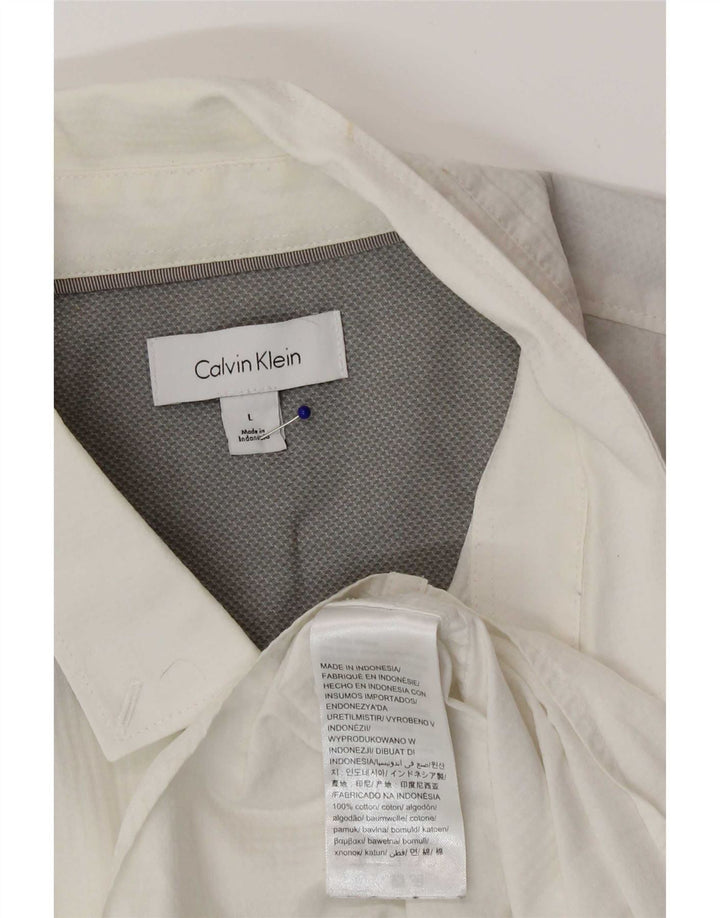 Calvin Klein Herren Kurzarmhemd Große weiße Baumwolle