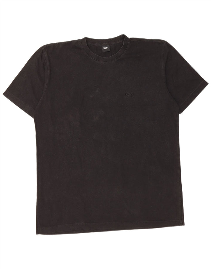 Hugo Boss Herren T-Shirt Top Large Schwarz Baumwolle