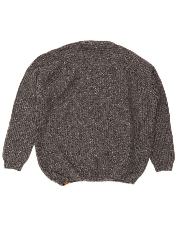 Timberland Herren-Pullover mit Rundhalsausschnitt, große grau gefleckte Wolle