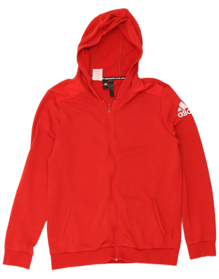 Adidas Herren Graphic Zip Hoodie Pullover Mittelrote Baumwolle
