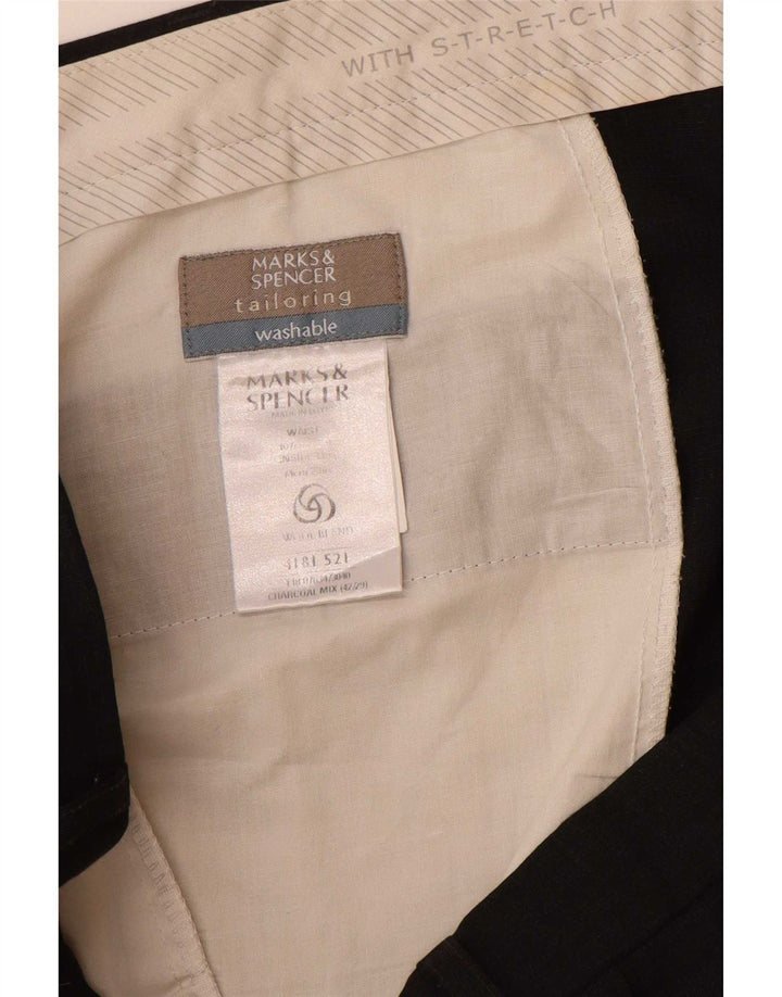 Marks & Spencer Herren-Anzughose mit Pegged-Anzug, W40, L29, graues Polyester