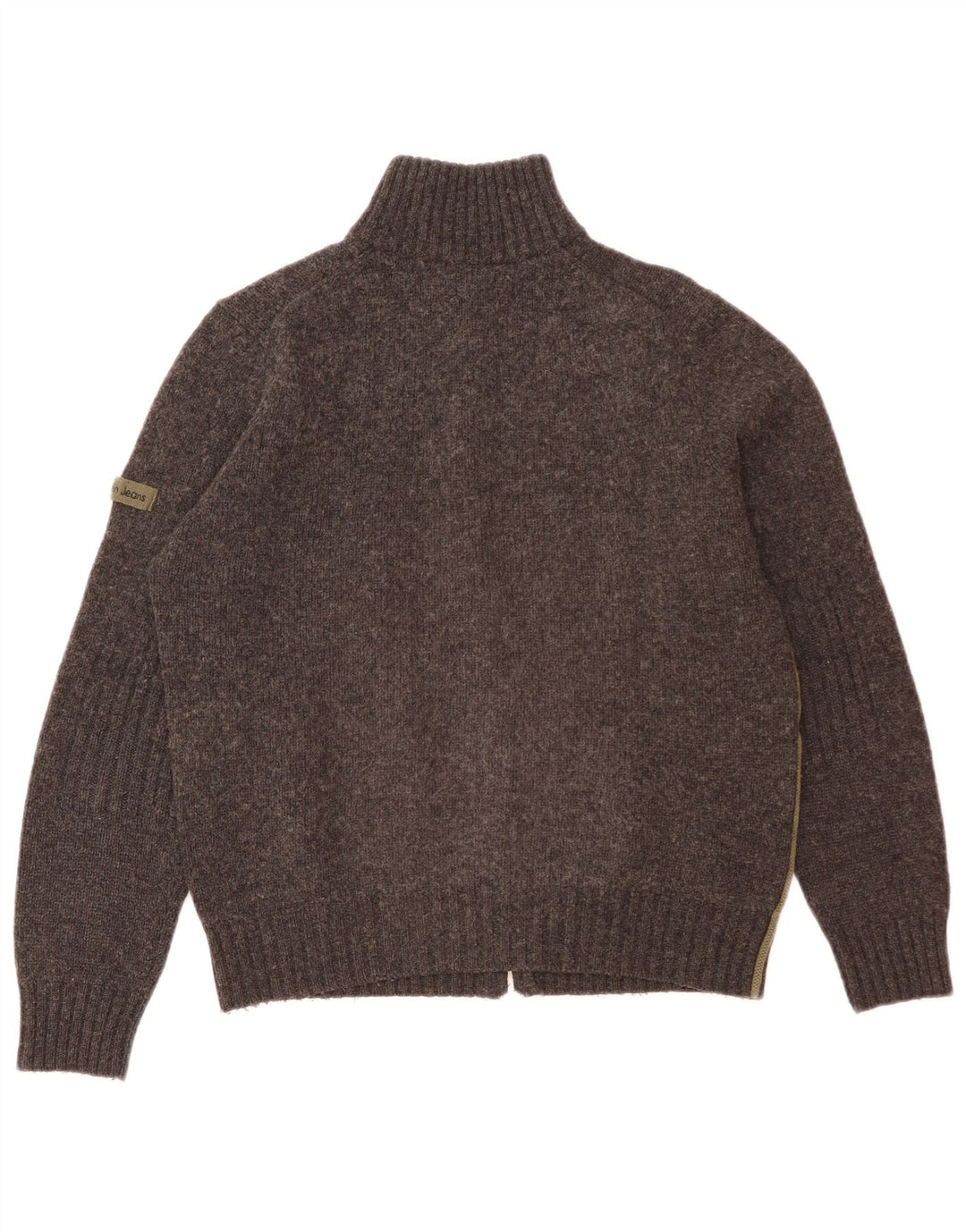 Calvin Klein Damen-Cardigan-Pullover UK 16 Große graue Wolle